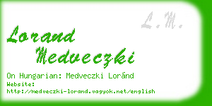lorand medveczki business card